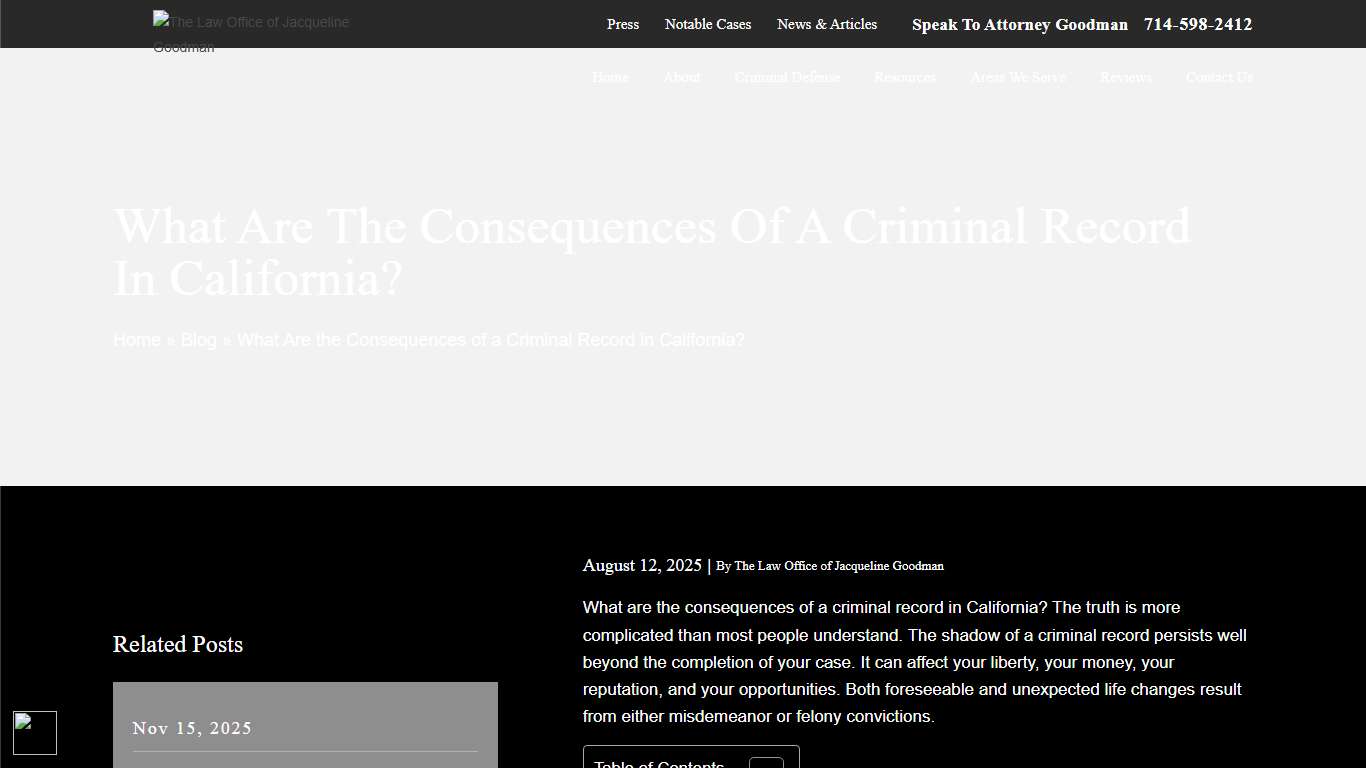 What Are the Consequences of a Criminal Record in California? 2026